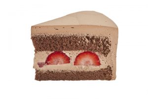 フレッシュチョコクリームケーキカット画像