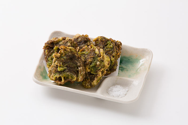 Mozuku seaweed and seaweed tempura